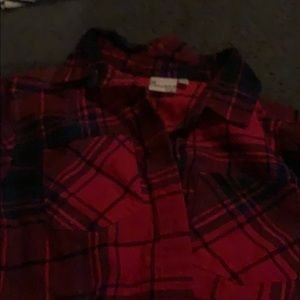 Long sleeve girls plad shirt